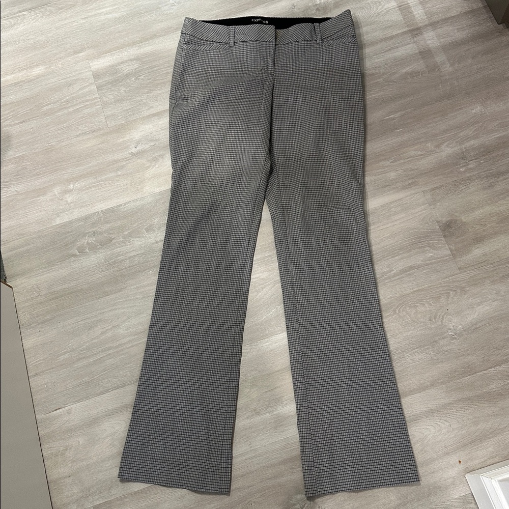 Express Columnist Black and Gray Checkered Pants-Size 4R